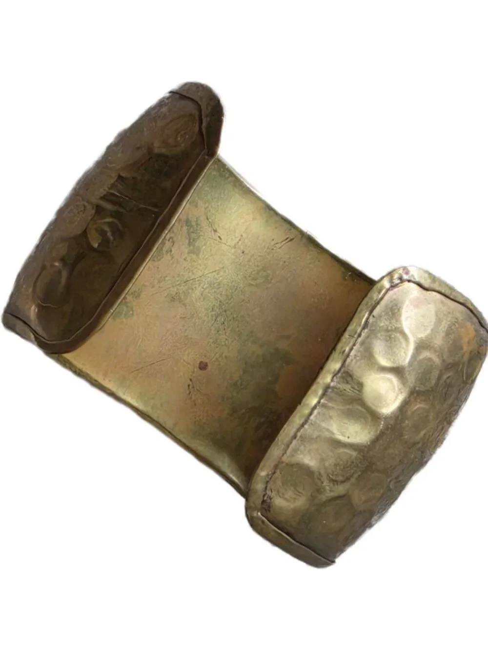 Vintage Handmade Brass Wide Cuff Bracelet Hammered Boho